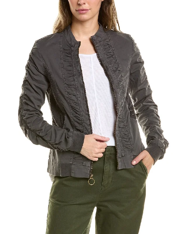 ladies draped tanks-XCVI Wearables Orrick Bomber Jacket