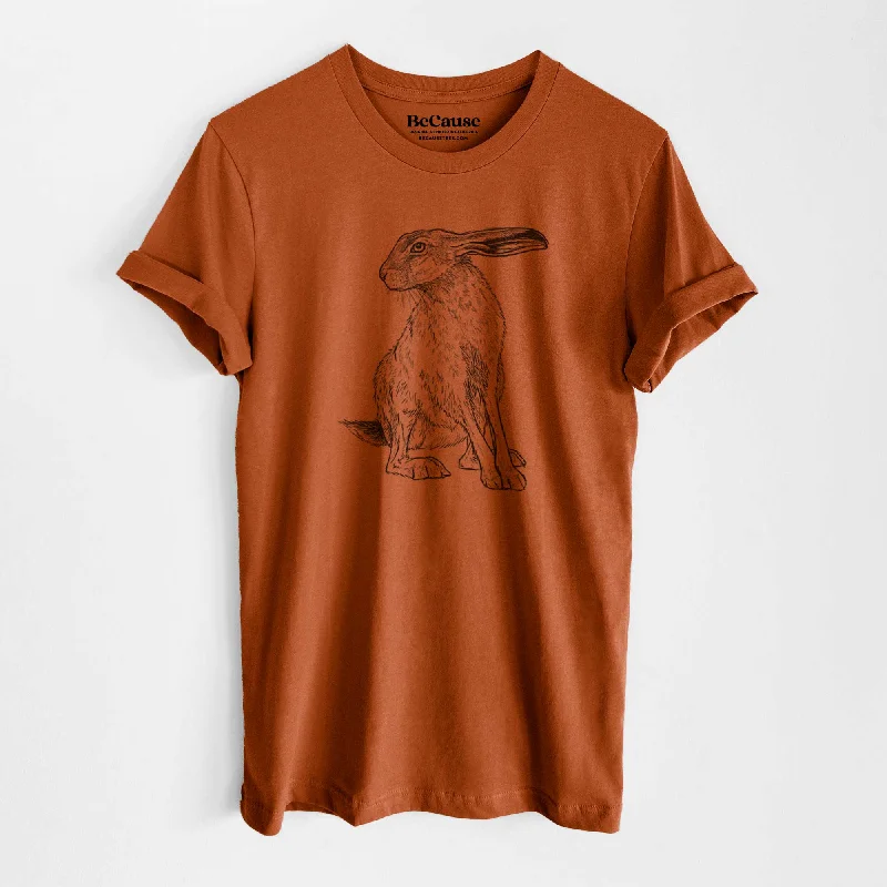 women’s aerobics tees-Black-tailed Jackrabbit - Lepus californicus - Lightweight 100% Cotton Unisex Crewneck