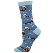 cuddle socks with babies-Just An Otter Day Bamboo Crew