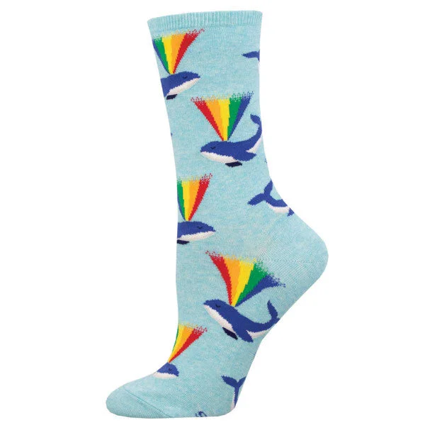 scamper socks with toddlers-Rainbow Whale Crew