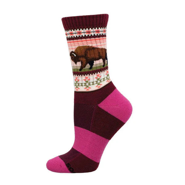 mass socks with chunkiness-Buffalo Range Merino Wool Crew