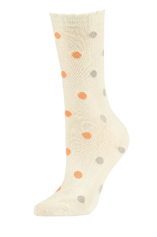 tide socks with blue-SOFRA WOMEN'S COTTON CREW SOCKS (SFC200_2-IVY)