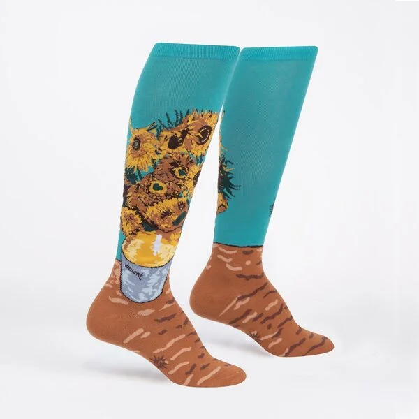 cove socks with islands-Sunflowers Knee High Sock