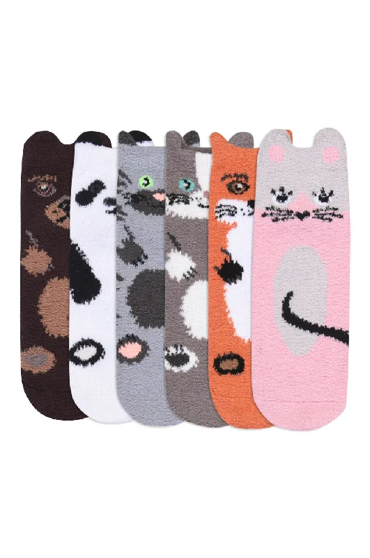 mend socks with therapy-SOFRA COZY PICOT ANIMAL ANKLET W/ GRIPPERS (SSA101)