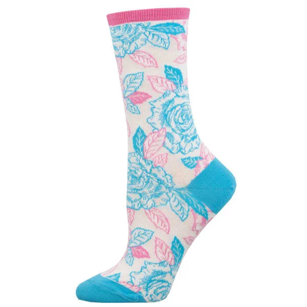 bloom socks with maternity-Trans Roses Crew