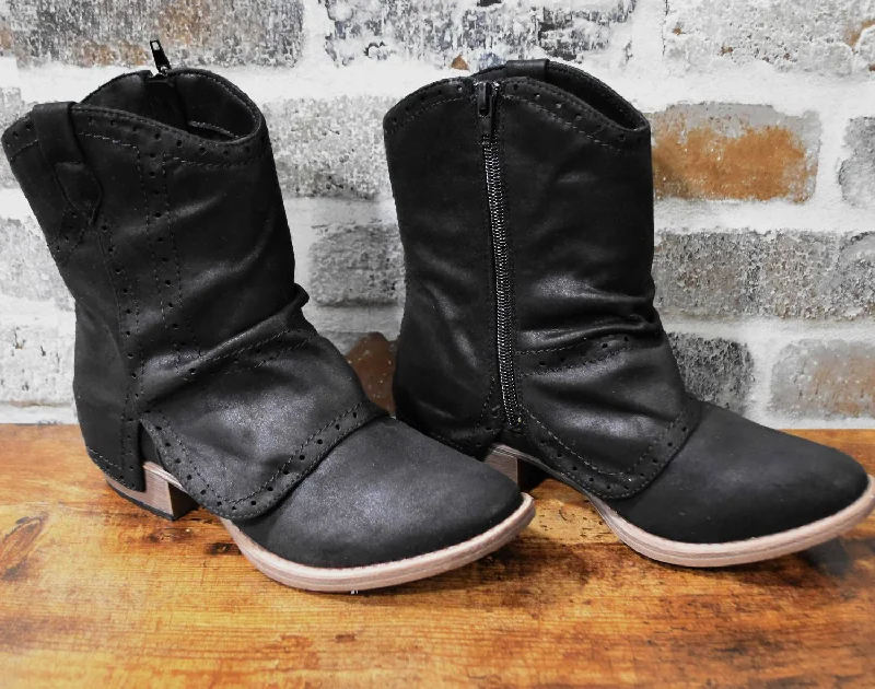 women's weathered suede boots-Women's B Don Boots In Black