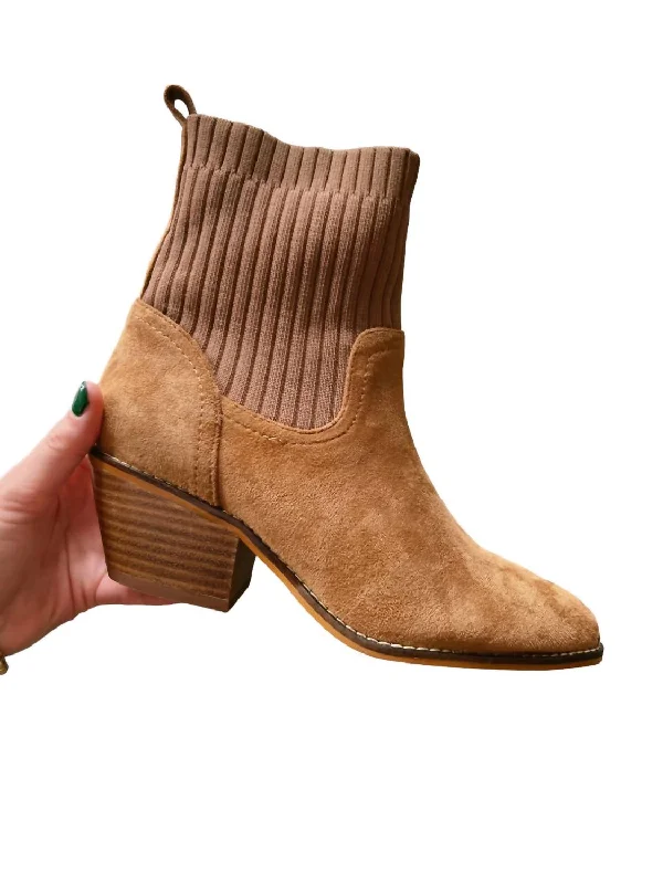 women's air-cushion walking shoes-Women's Courtney Ankle Boots In Camel