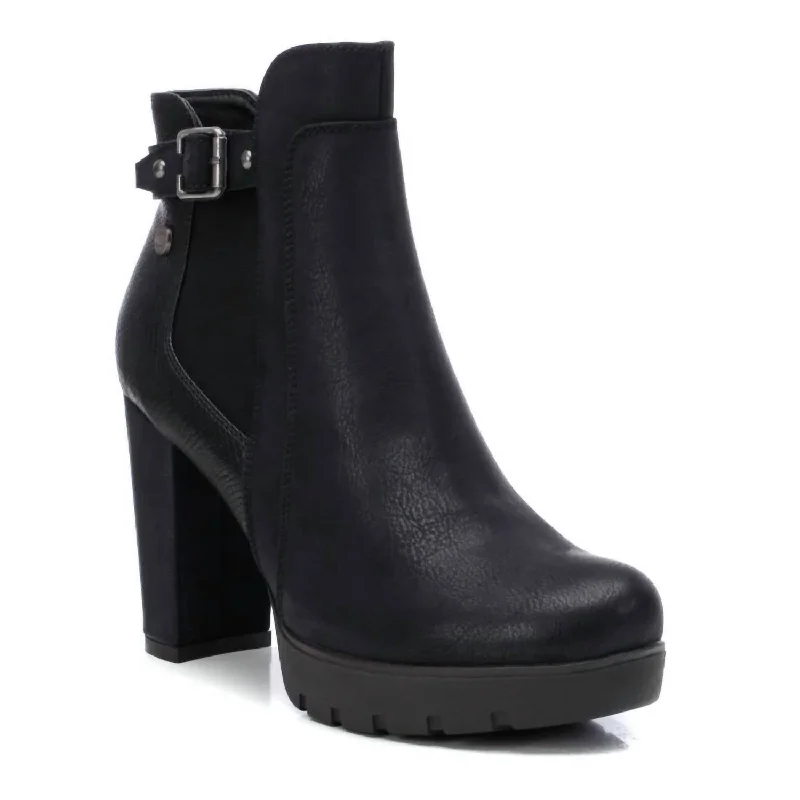 women's snowy wedge sneakers-Women's Dress Booties In Black