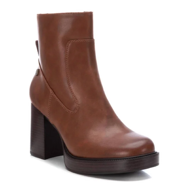 women's refined office heels-Women's Dress Booties In Camel