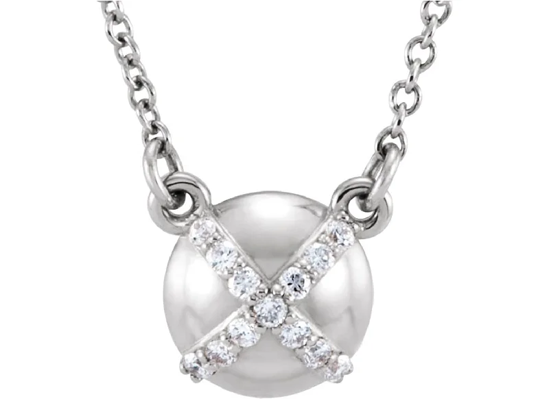 custom white opal pendants-13-Stone Diamond Platinum Pendant Necklace, 18" (.07 Cttw)