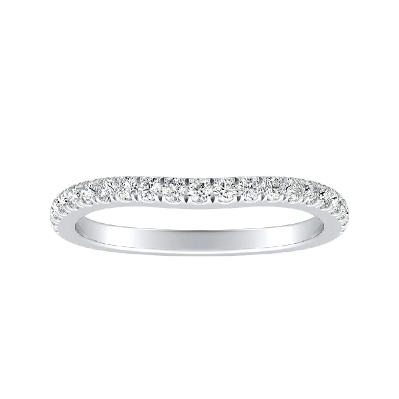 initial gold arch drop chokers-Auriya Platinum 1/4ctw Contoured Diamond Wedding Band