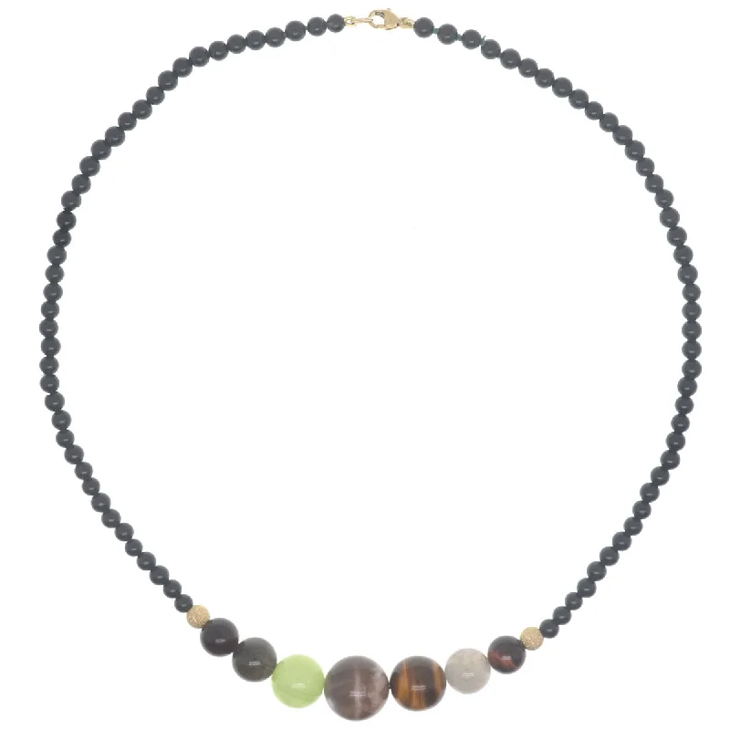 geometric green calcite bracelets-Bubbles Necklace - Onyx