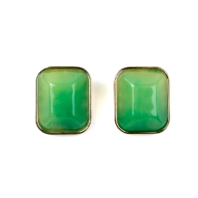 silver arch drop chokers-Light Ming Jade Clip On Earrings