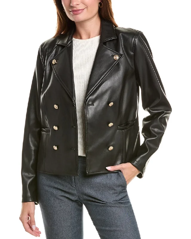 ladies brocade jackets-Elie Tahari Double-Breasted Jacket