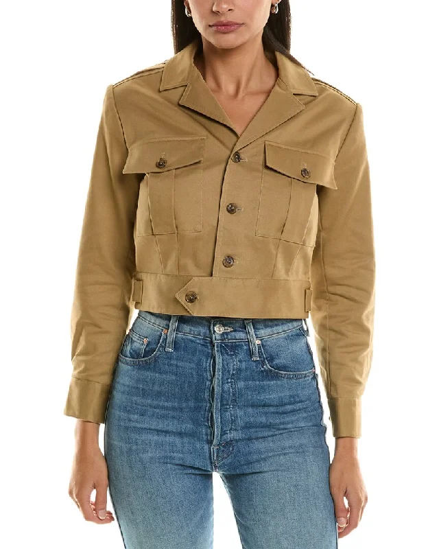 women’s insulated jackets-FRAME Denim Crop Jacket