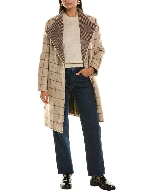 female leather bombers-French Connection Fran Belted Wool-Blend Coat