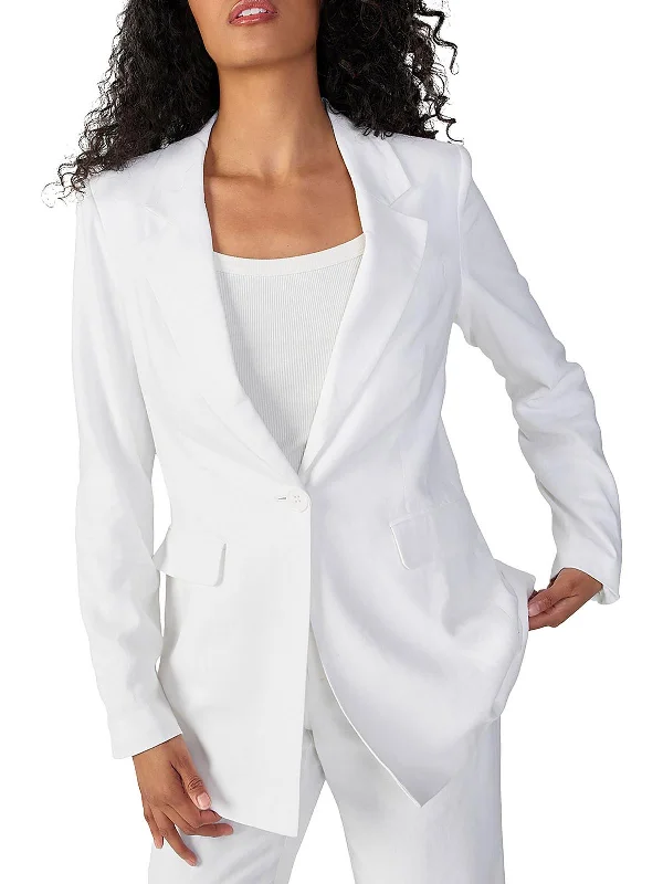 women’s kickboxing blouses-Kora Womens Linen Suit Separate One-Button Blazer