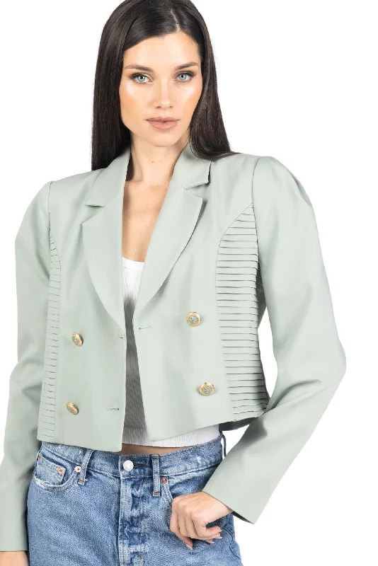 women’s scalloped camis-Lancey Cropped Women Blazer