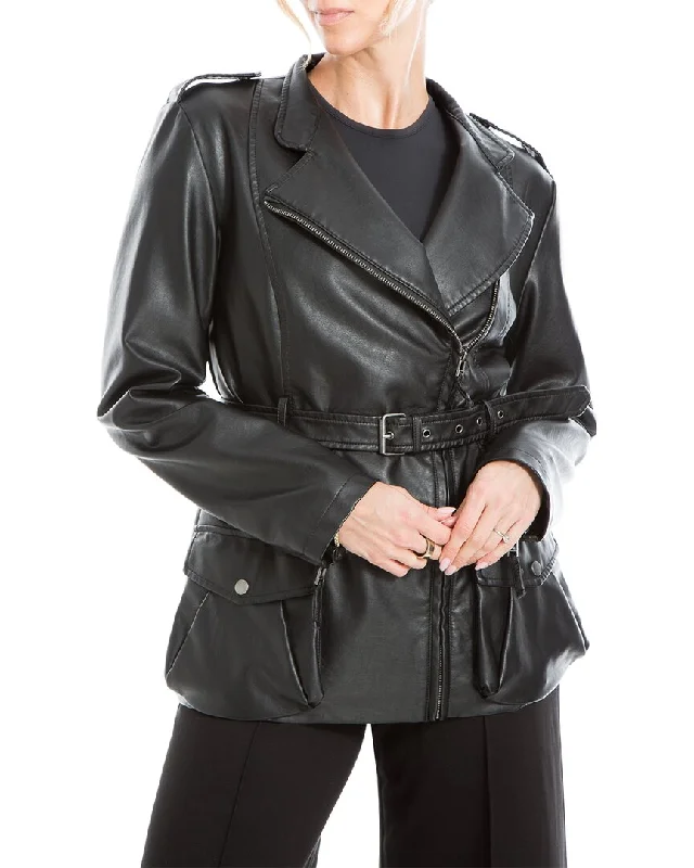 women’s gabardine jackets-Max Studio Leatherette Jacket