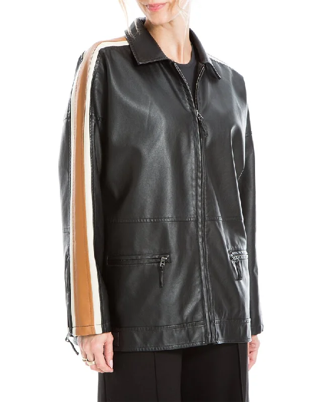 ladies flutter camis-Max Studio Leatherette Jacket