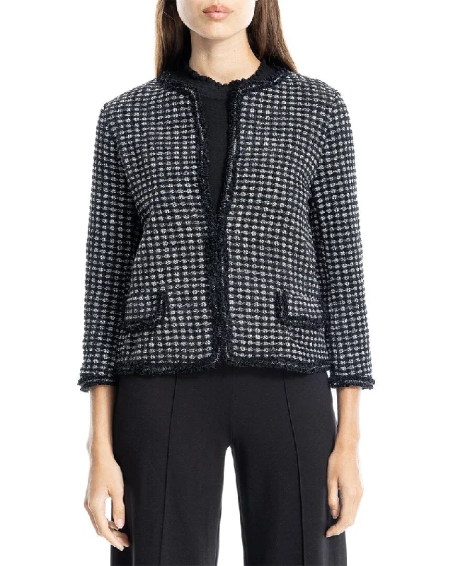 women’s relaxed joggers-Max Studio Tweed Short Jacket