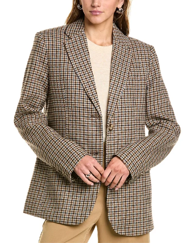 women’s ribbed turtlenecks-Sophie Rue Oxford Wool-Blend Suit Jacket