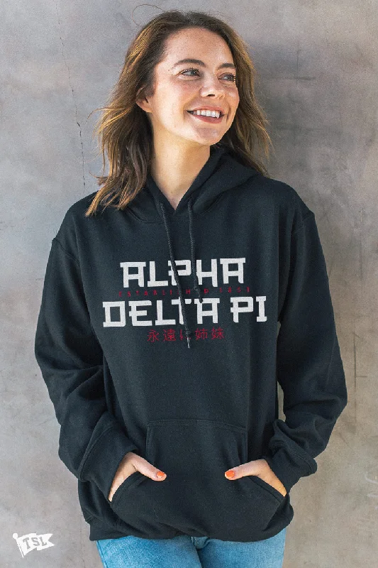 female flared sundresses-Alpha Delta Pi Tokyo Hoodie