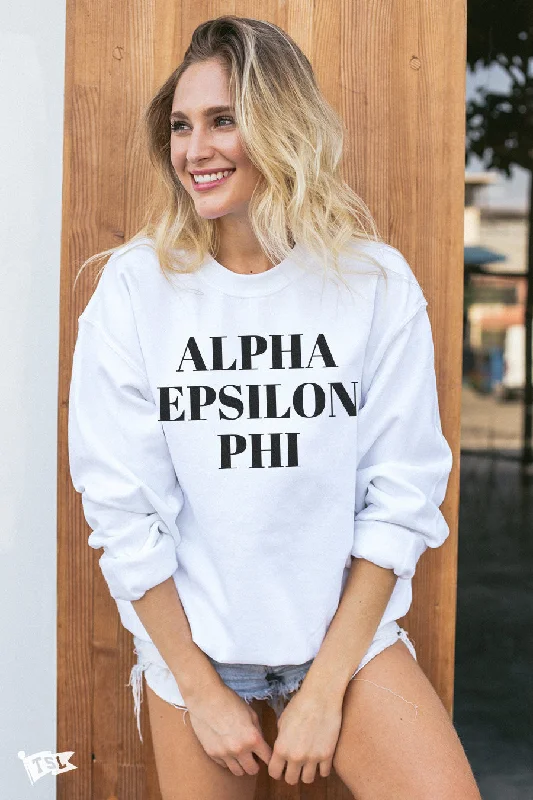 women’s chunky pullovers-Alpha Epsilon Phi Vogue Crewneck