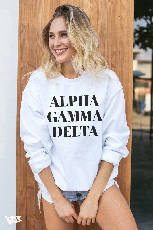 women’s boat-neck pullovers-Alpha Gamma Delta Vogue Crewneck