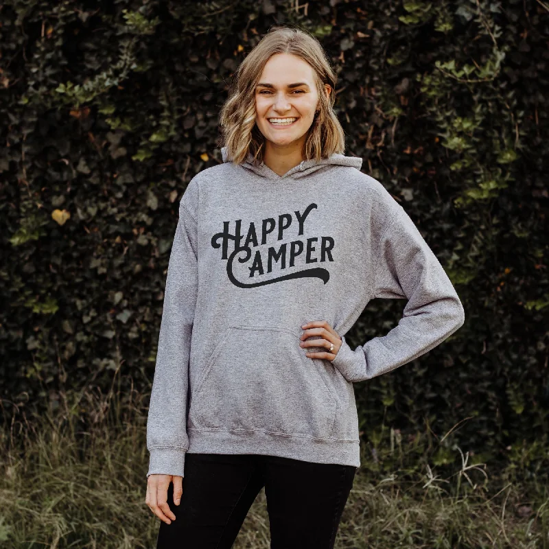 women’s boucle pullovers-Happy Camper Hoodie Camping Sweatshirt for Men and Women *UNISEX FIT*