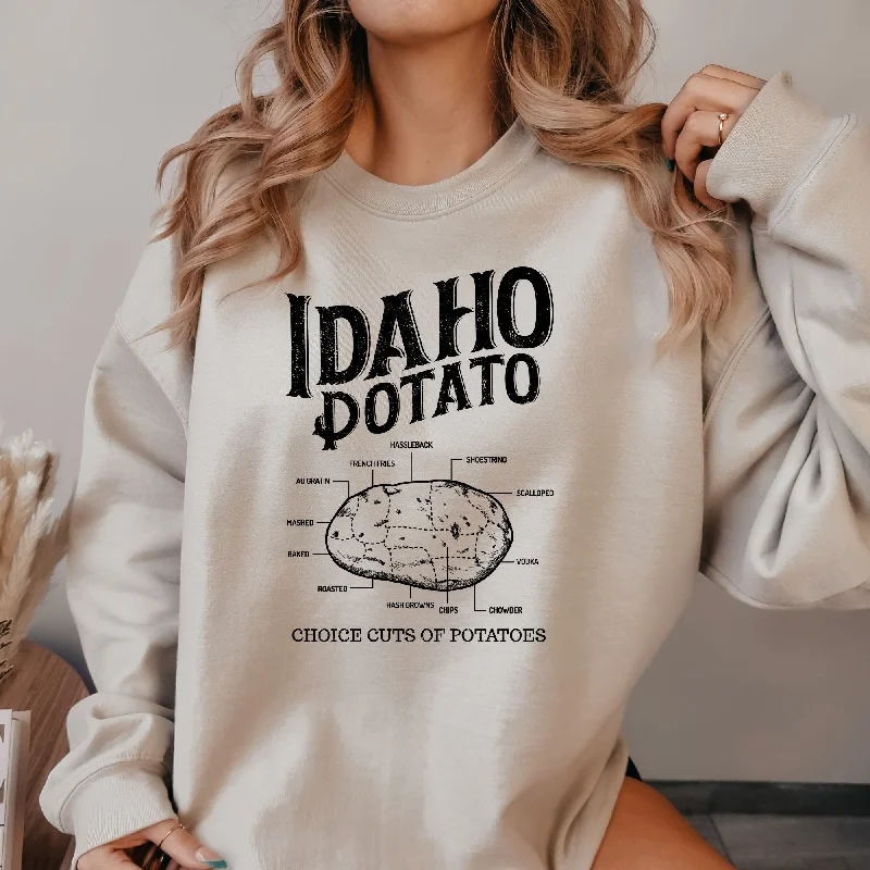 women’s rainproof vests-Idaho Potato Sweatshirt Men and Women *UNISEX FIT*