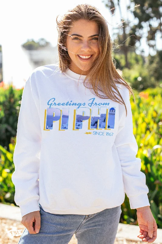 women’s kickboxing tanks-Pi Beta Phi Postcard Crewneck