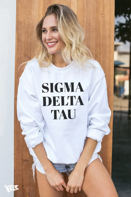 women’s smocked tanks-Sigma Delta Tau Vogue Crewneck