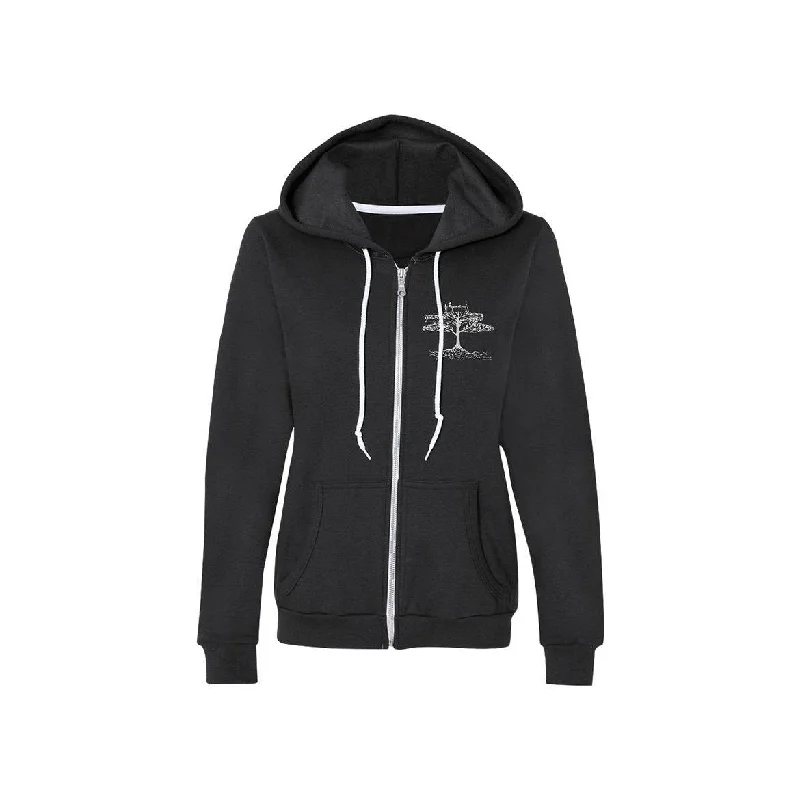 women’s puffed-sleeve pullovers-Women's Tree Badge Zip Hoodie