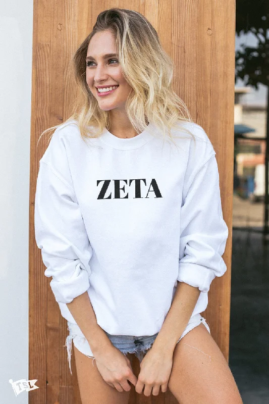 female lace-overlay tops-Zeta Tau Alpha Vogue Crewneck