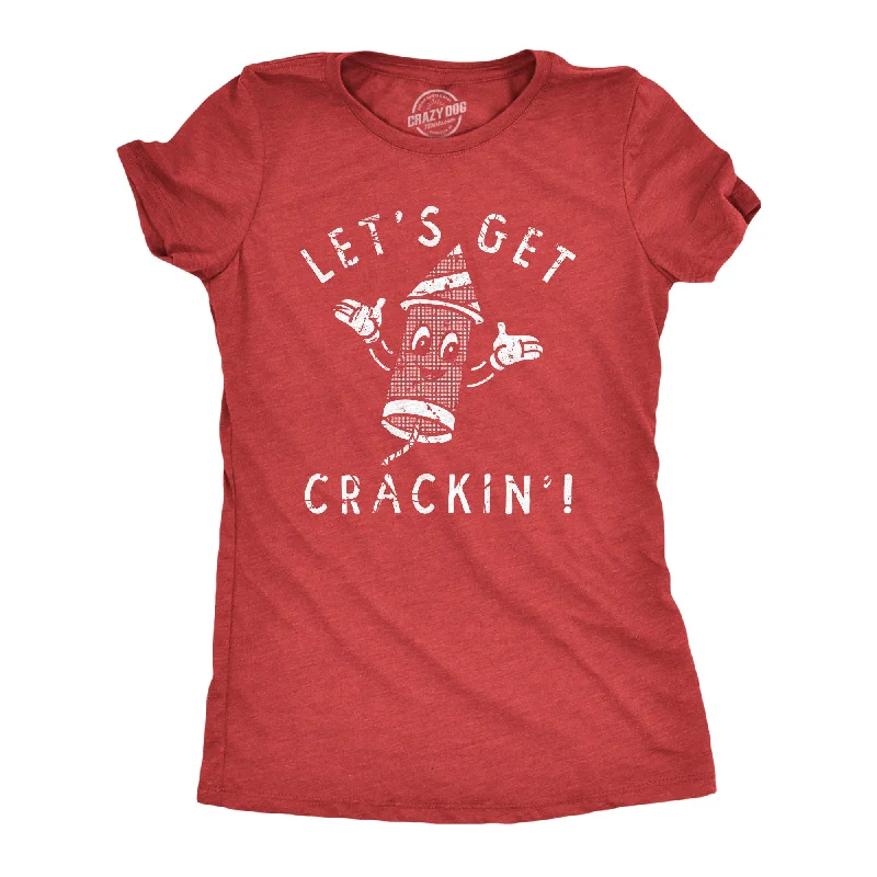 female denim flared minis-Womens Lets Get Crackin T Shirt Funny Fourth Of July Firecracker Tee For Ladies