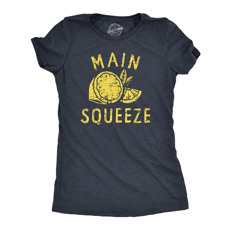 women’s kickboxing tops-Womens Main Squeeze T Shirt Funny Best Friend Lemon Joke Tee For Ladies