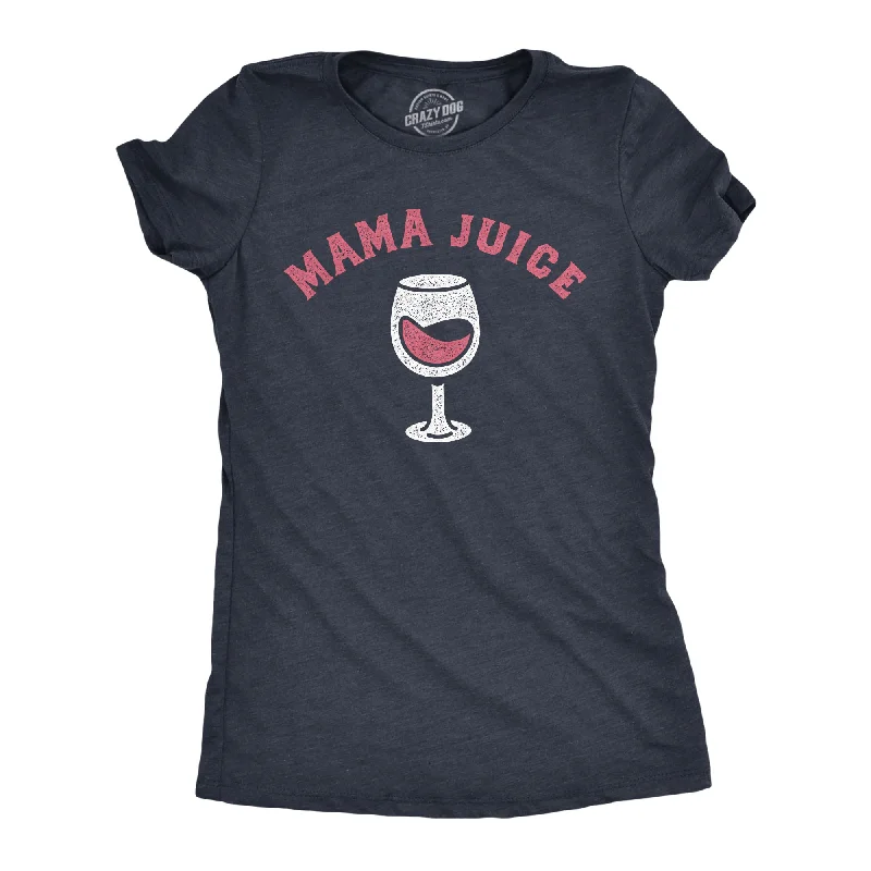 women’s wide joggers-Womens Mama Juice T Shirt Funny Red Wine Lovers Mothers Day Gift Tee For Ladies