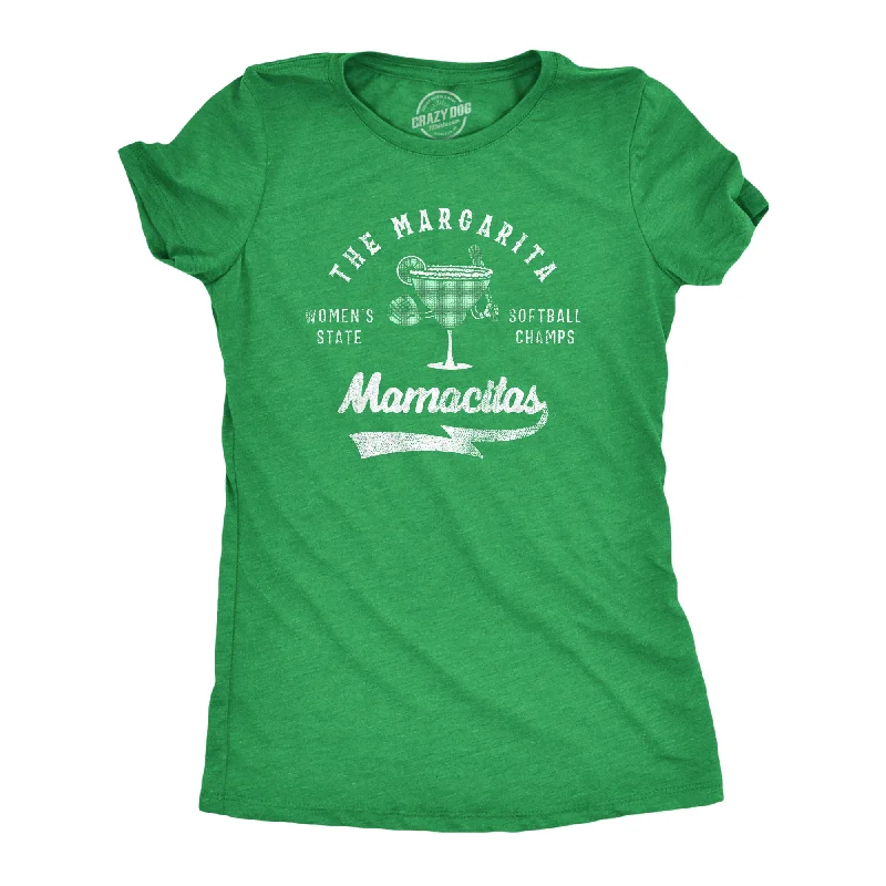 women’s cashmere bombers-Womens The Margarita Mamacitas T Shirt Funny Drinking Lovers Softball Team Champions Tee For Ladies