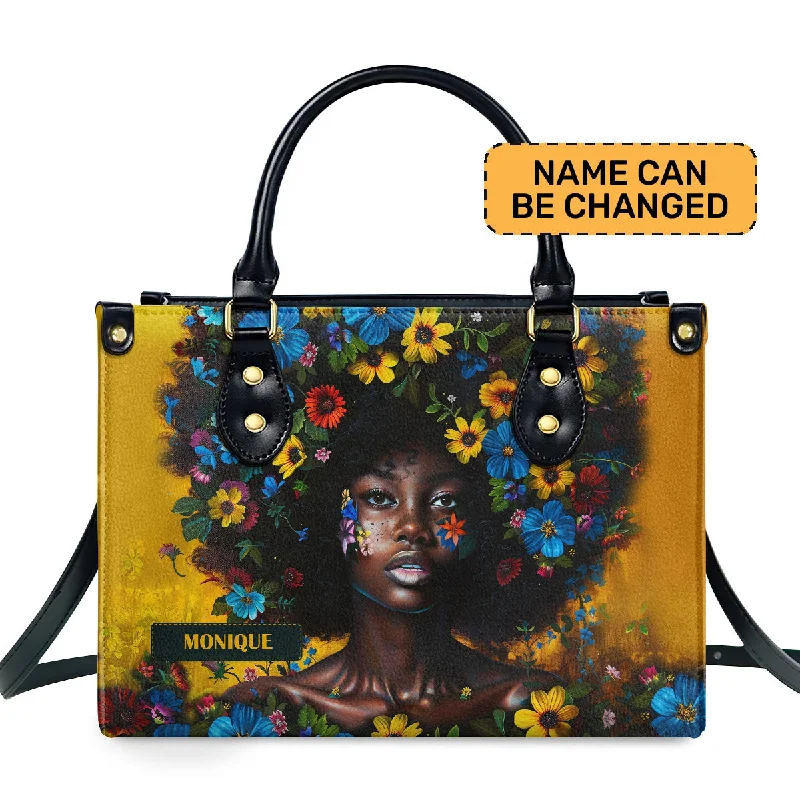 Female chic satchels-Afrocentrism 03 - Personalized Leather Handbag SBT03