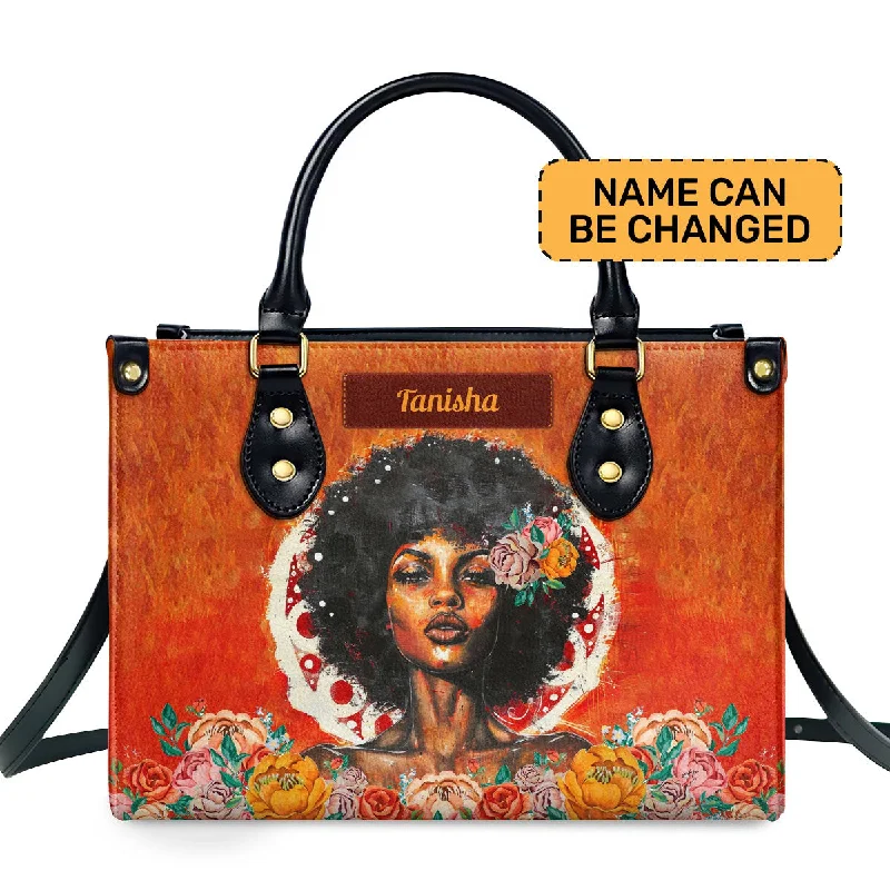 Female elegant sling bags-Afrocentrism 05 - Personalized Leather Handbag SBT05