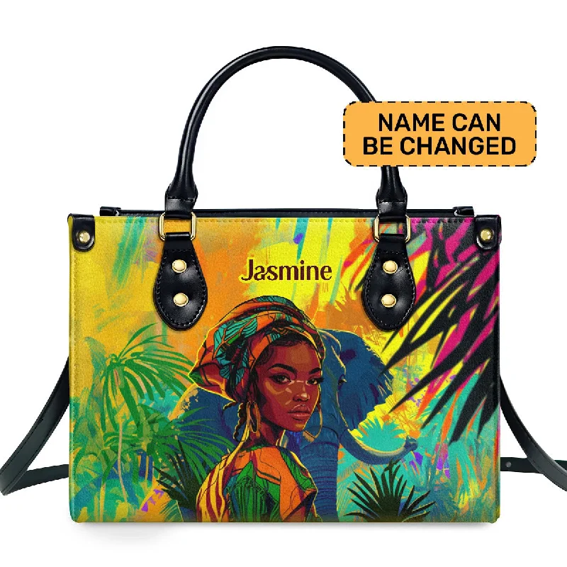 Women's vintage sling bags-Afrocentrism 11 - Personalized Leather Handbag SBT11