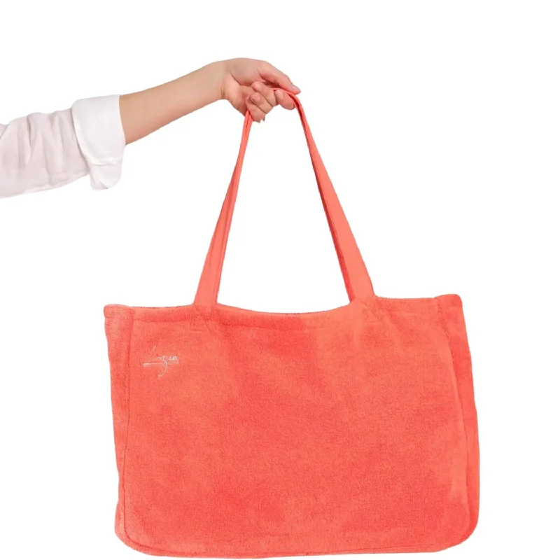 Female elegant satchels-Beach And Pool Tote Bag In Coral