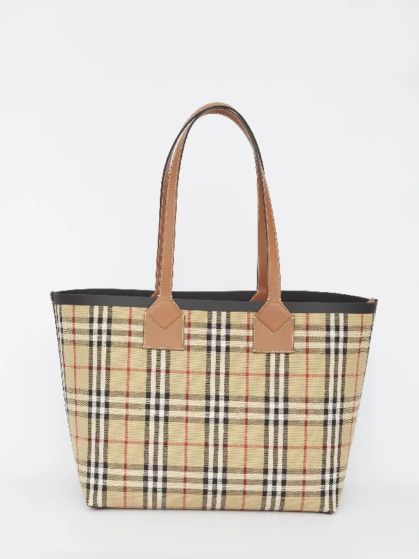 Women's straw tote bags-Burberry Medium London Tote Bag