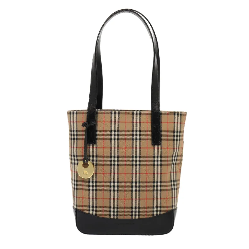 Female elegant tote bags-Burberry Nova Check  Canvas Tote Bag (Pre-Owned)