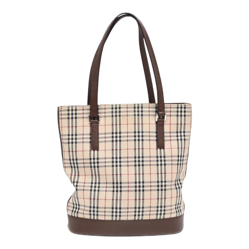 Women's vintage shoulder bags-Burberry Nova Check  Canvas Tote Bag (Pre-Owned)