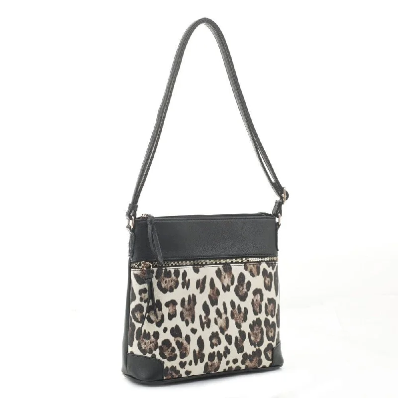 Ladies boho tote bags-EJ91479 Leopard Crossbody