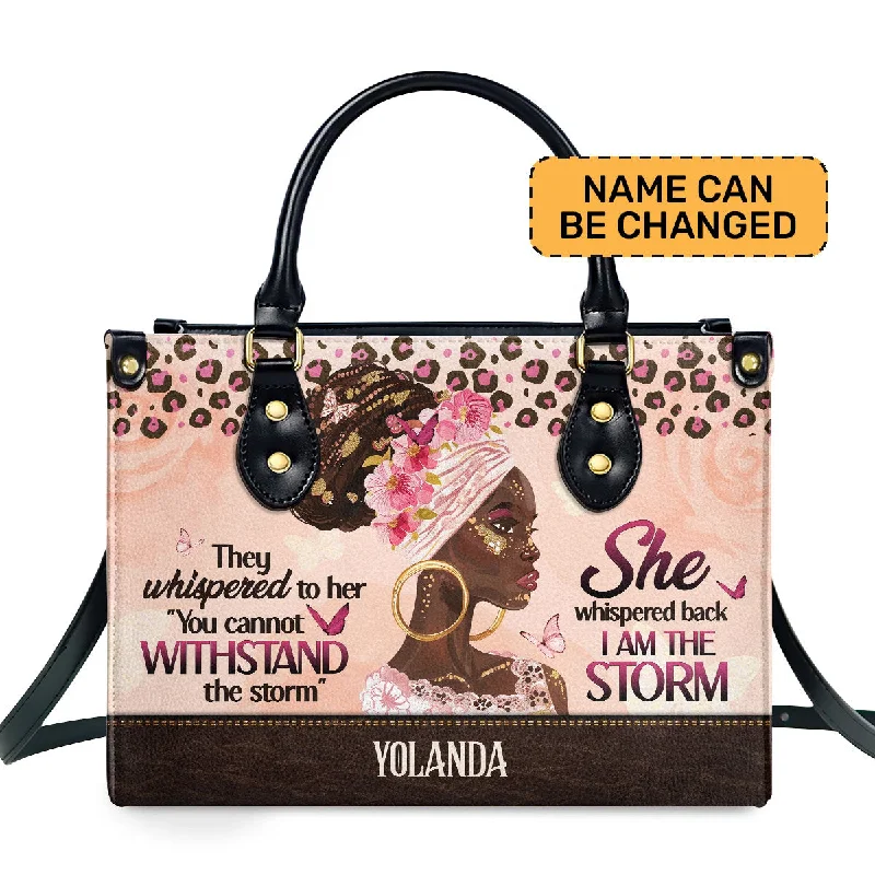 Ladies trendy crossbody bags-I Am The Storm - Personalized Leather Handbag SBHN02