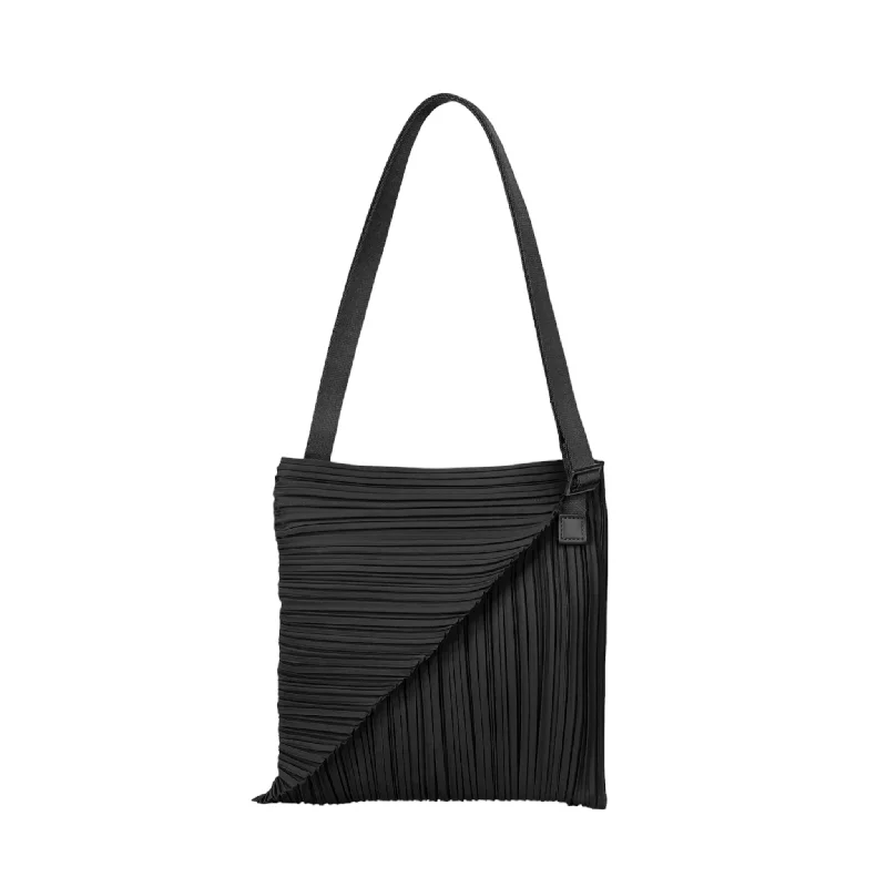 Female trendy tote bags-DIAGONAL PLEATS BAG