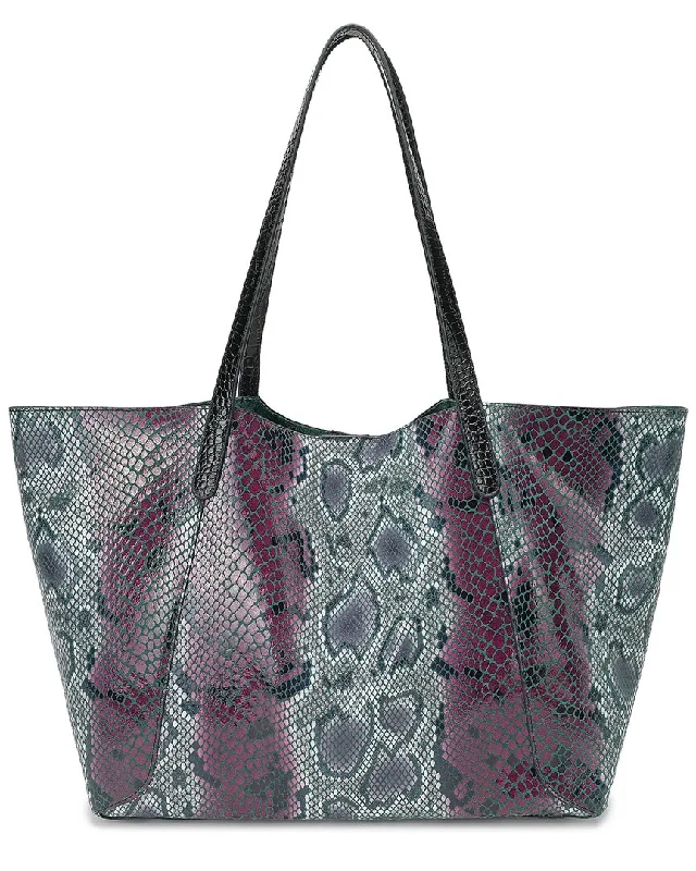 Female trendy crossbody bags-Tiffany & Fred Paris Snake-Embossed Leather Tote